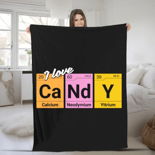 Candy love periodic table of elements Fleece Blankets