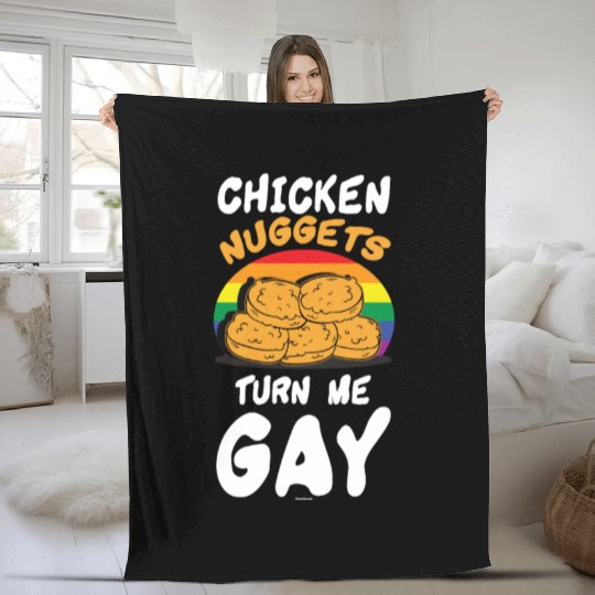 Funny Chicken Nuggets LGBT Fleece Blankets
