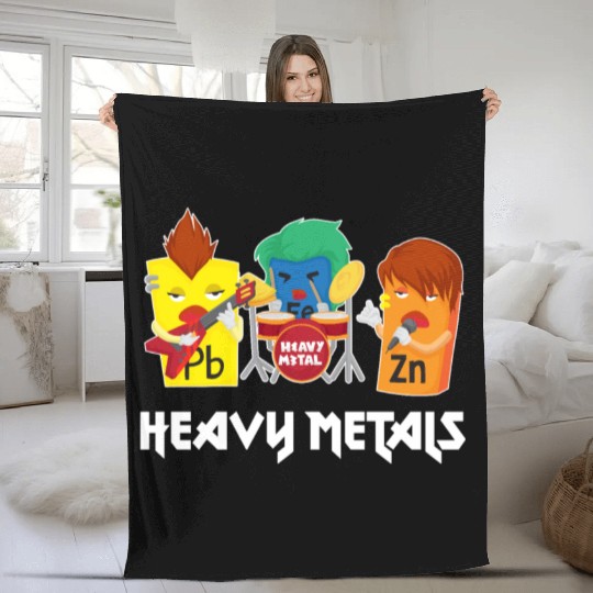 Funny Heavy Metals Chemistry Elements Rock Band Fleece Blankets