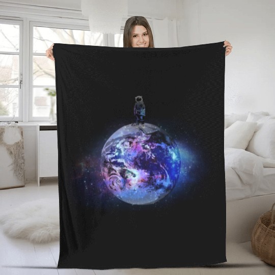 Earth Astronaut Planet Aeronautics Rocket Science Fleece Blankets