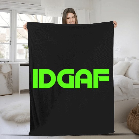 IDGAF (LIME GREEN PRINT) Fleece Blankets