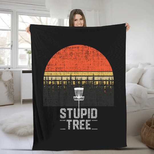 Stupid Tree Frisbee Disc Golf Fleece Blankets Fleece Blankets Gift