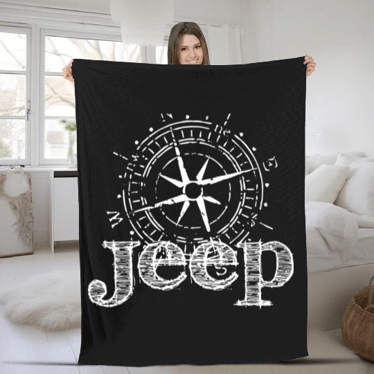 compass north south west east jeep Fleece Blankets