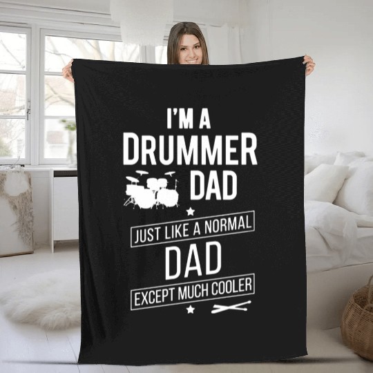 Drummer Dad Fleece Blankets