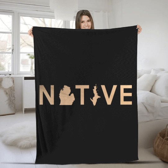 Native Michigan Sand Dunes Fleece Blankets