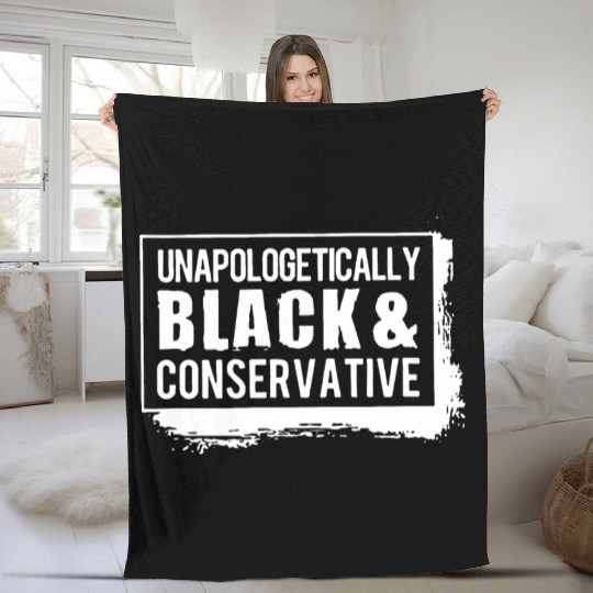 unapologetically black and conservative hipster Fleece Blankets