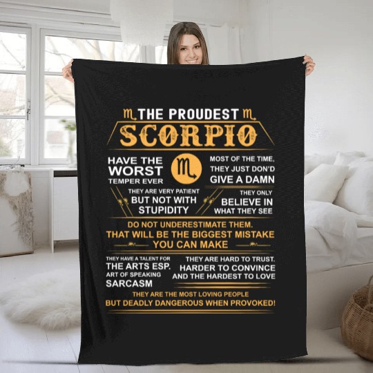 Scorpio zodiac Fleece Blankets