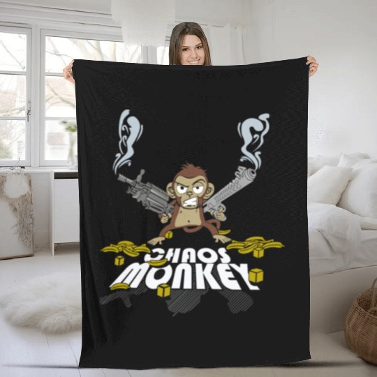 Chaos Monkey Fleece Blankets