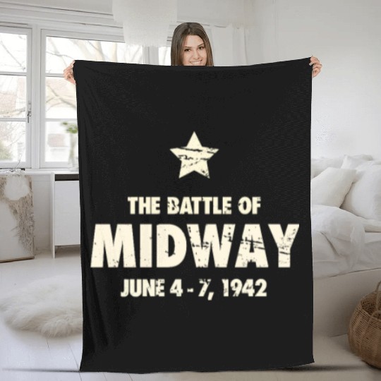 Battle Of Midway - World War 2 / WWII Fleece Blankets