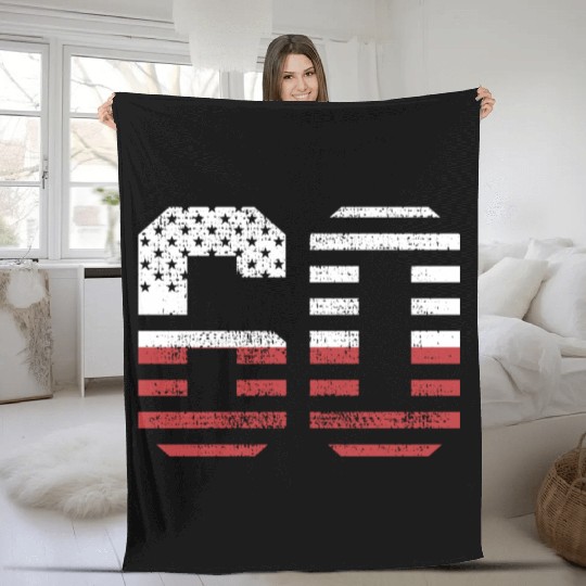 Retro USA Number 60 College Baseball Jersey Fleece Blankets