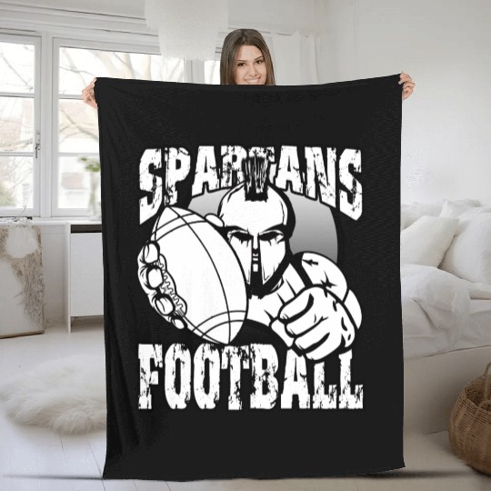 Spartans Football Homecoming Sports School Pride Fleece Blankets