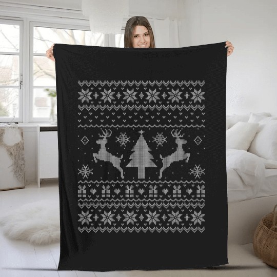 It's Ugly Christmas Sweater Dear Fleece Blankets