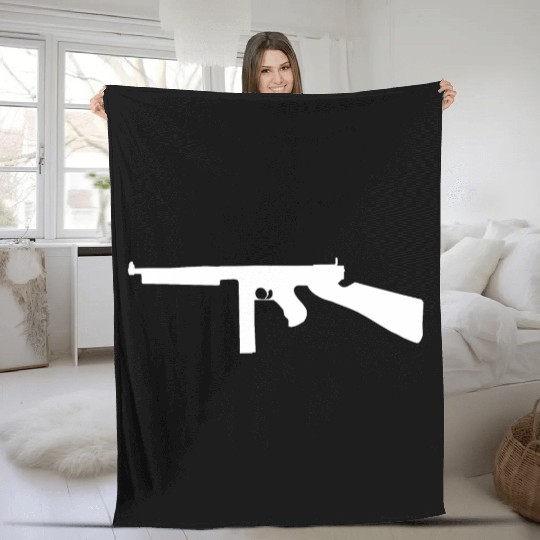 Thompson submachine gun gift Fleece Blankets