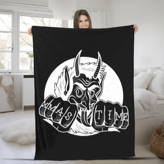 Christmas Krampus Fleece Blankets