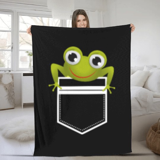 Cute Pocket Frog Toad Amphibian Animal Gift Fleece Blankets