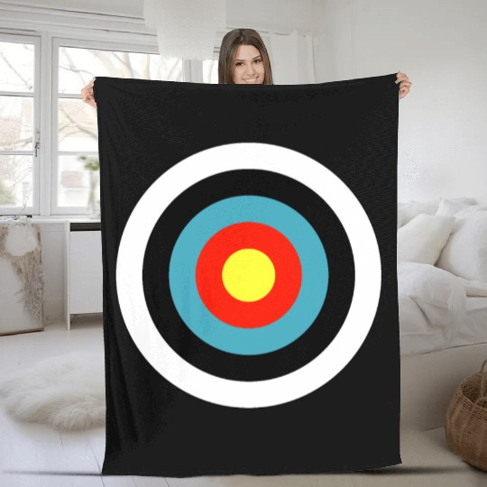 Bullseye Archery Target Shooter Rings Fleece Blankets
