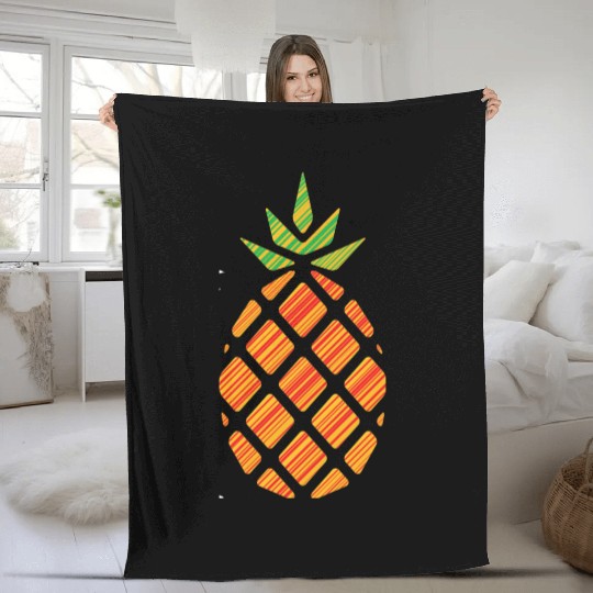 pineapple striped Fleece Blankets