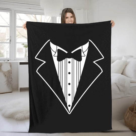 Tuxedo Fleece Blankets-Tux Fleece Blankets-Groomsmen Gifts, Groomsmen