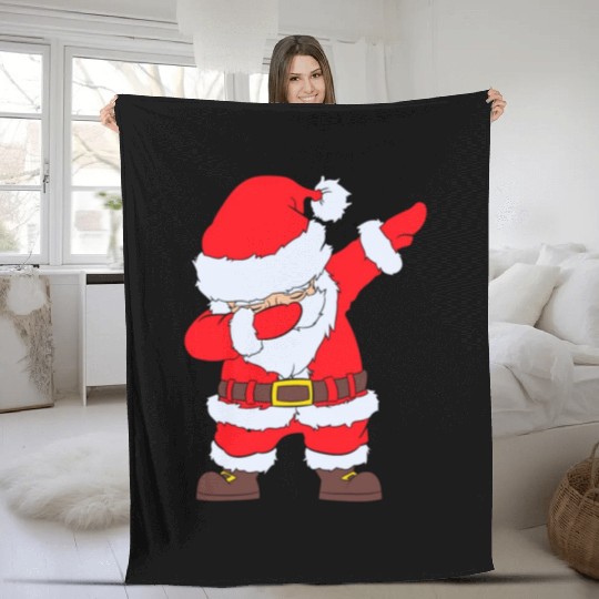 Dabbing Santa Fleece Blankets Santa Claus Christmas Dab