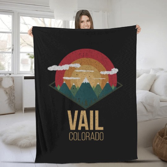 Snowboard Vail Colorado Snowpark Ski Winter Gift Fleece Blankets