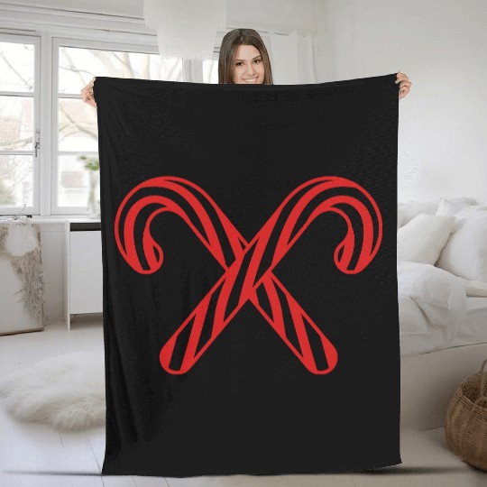 cross 2 candy cane x delicious candy sugar sweet h Fleece Blankets