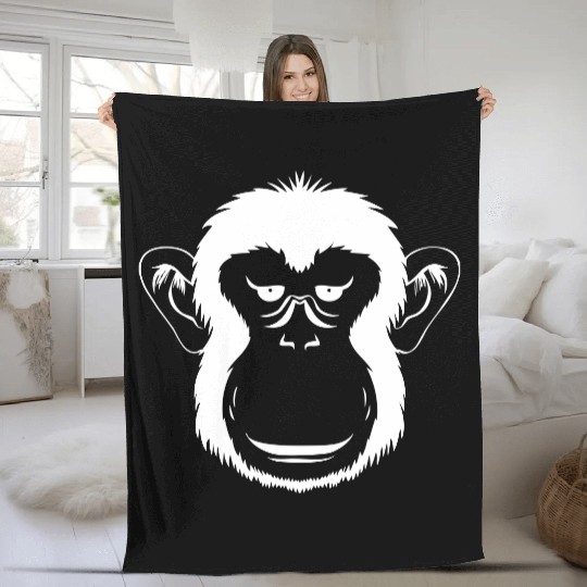 Bored Monkey Face Fleece Blankets