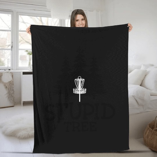 Stupid Tree Disc Golf Fleece Blankets