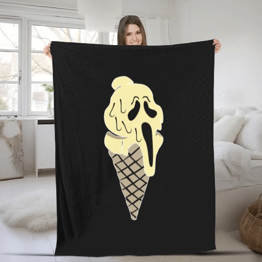 I Scream Ice Funny Fleece Blankets