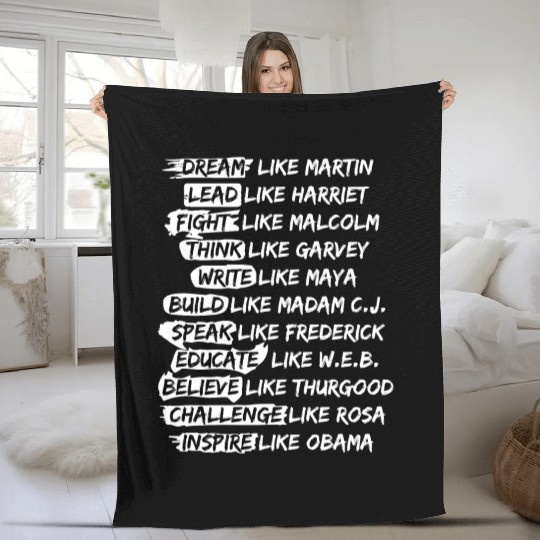 Influential Black Leader Quote Black History Month Fleece Blankets