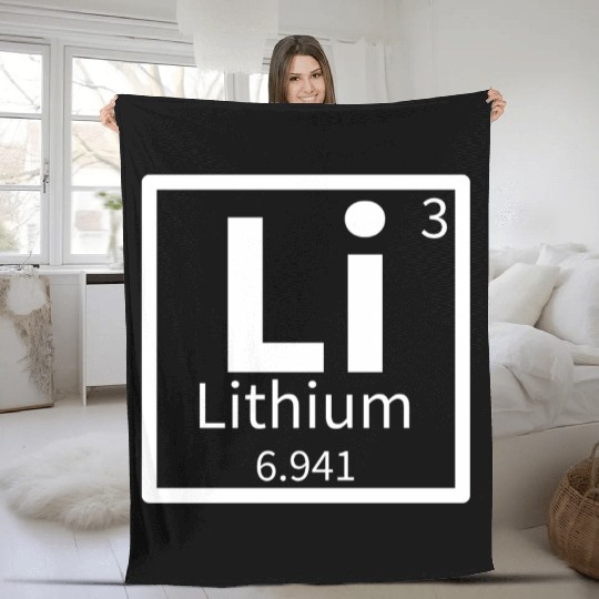 Lithium — Periodic Table Element 3 Fleece Blankets