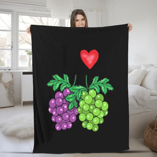 I love grape Fleece Blankets
