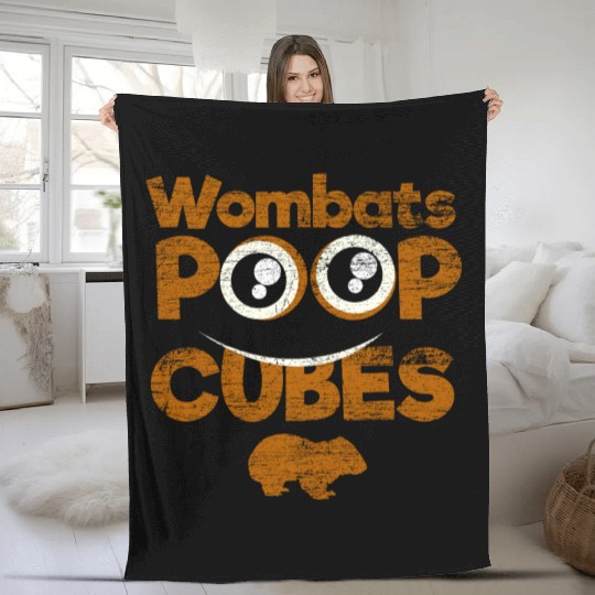 Wombat Feces Fleece Blankets
