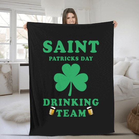 Saint Patricks Day Drinking Team Fleece Blankets