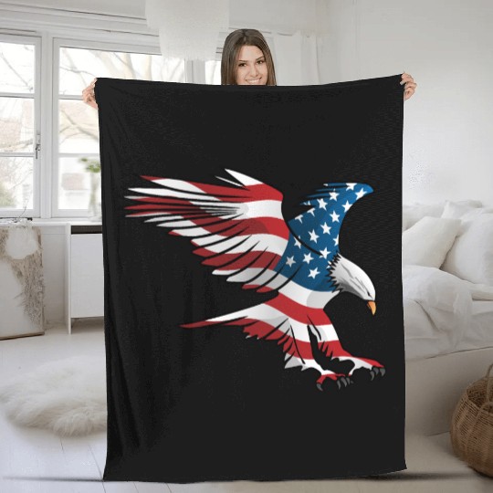 Patriotic American Eagle Fleece Blankets