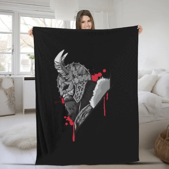 Viking Warrior | Raven Odin Valhalla Valknut Loki Fleece Blankets