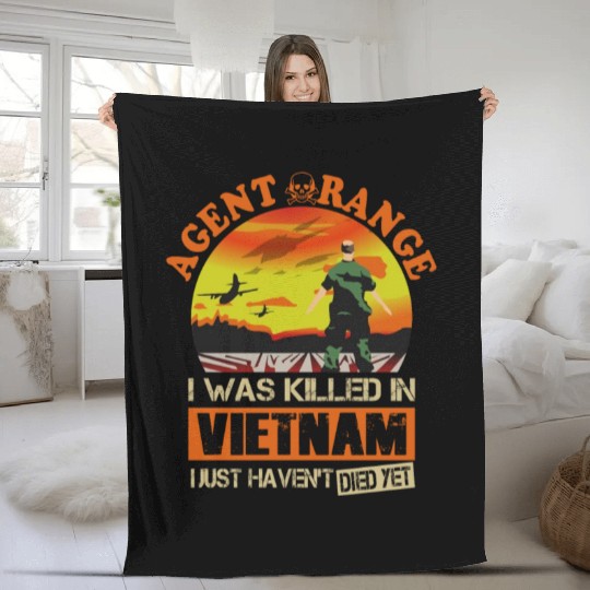 Agent Orange I Was Killed In Vietnam Fleece Blankets
