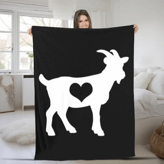 Goat Goats Farmer Heart Love Fleece Blankets