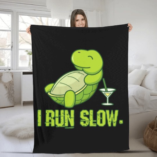 I'm slowly running turtle gift Fleece Blankets