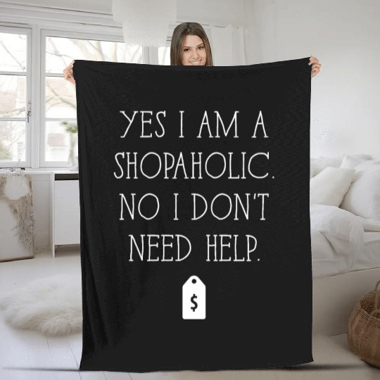I Love To Shop Shopaholic Novelty Gift Fleece Blankets