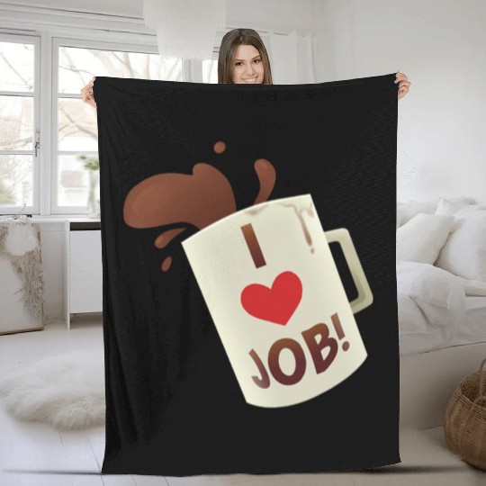 i heart job coffee mug job simulator i love job Fleece Blankets