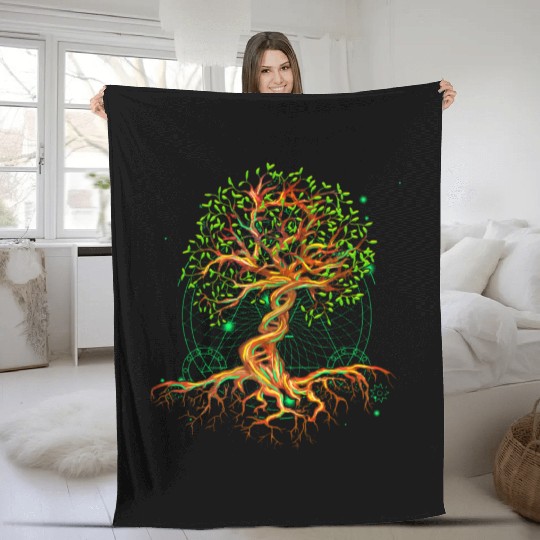DNA Tree of Life Genetics Colorful Biology Science Fleece Blankets