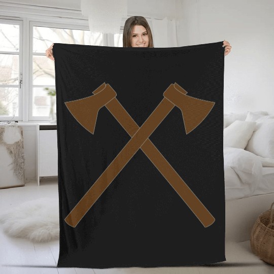 Crossed Axe - Firefighter Axe - Vector Fleece Blankets