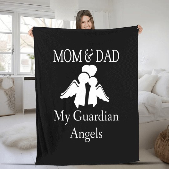 mom and dad my guardian angles mom Fleece Blankets