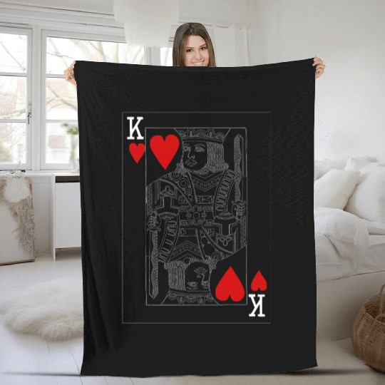 KING OF HEARTS PLAYING CARD Fleece Blankets