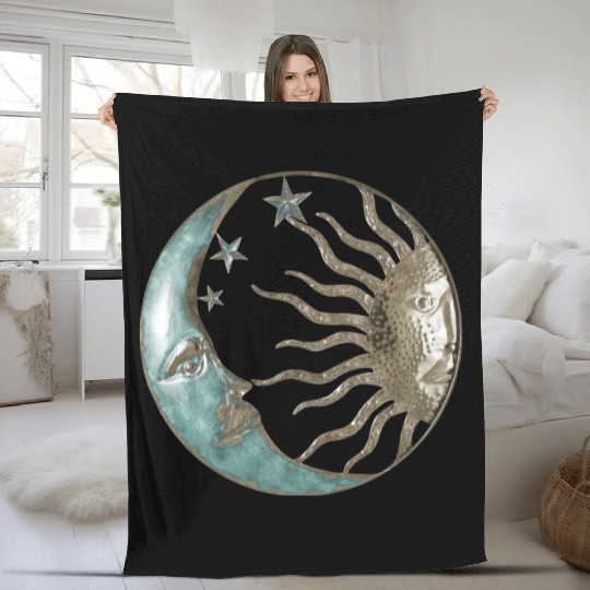 Moon and sun Fleece Blankets