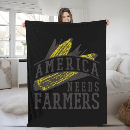 America Needs Farmers Fleece Blankets