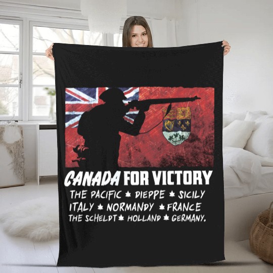 Canadian World War 2 Battles Fleece Blankets