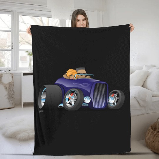 Highboy hot rod deep purple roadster Fleece Blankets