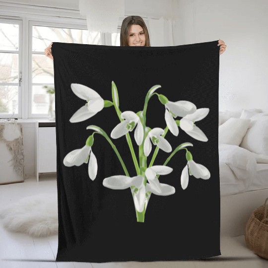 Flower Spring Snowdrop White - Gift Idea Fleece Blankets