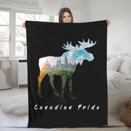 Moose - Canadian Pride Fleece Blankets